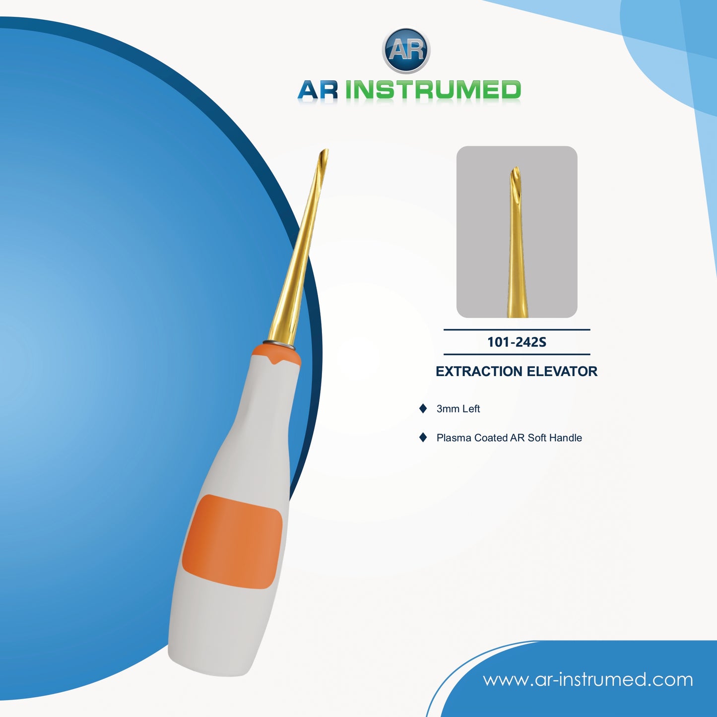 AR Instrumed Extracting Elevator Set of 6 AR Soft Plasma Coated