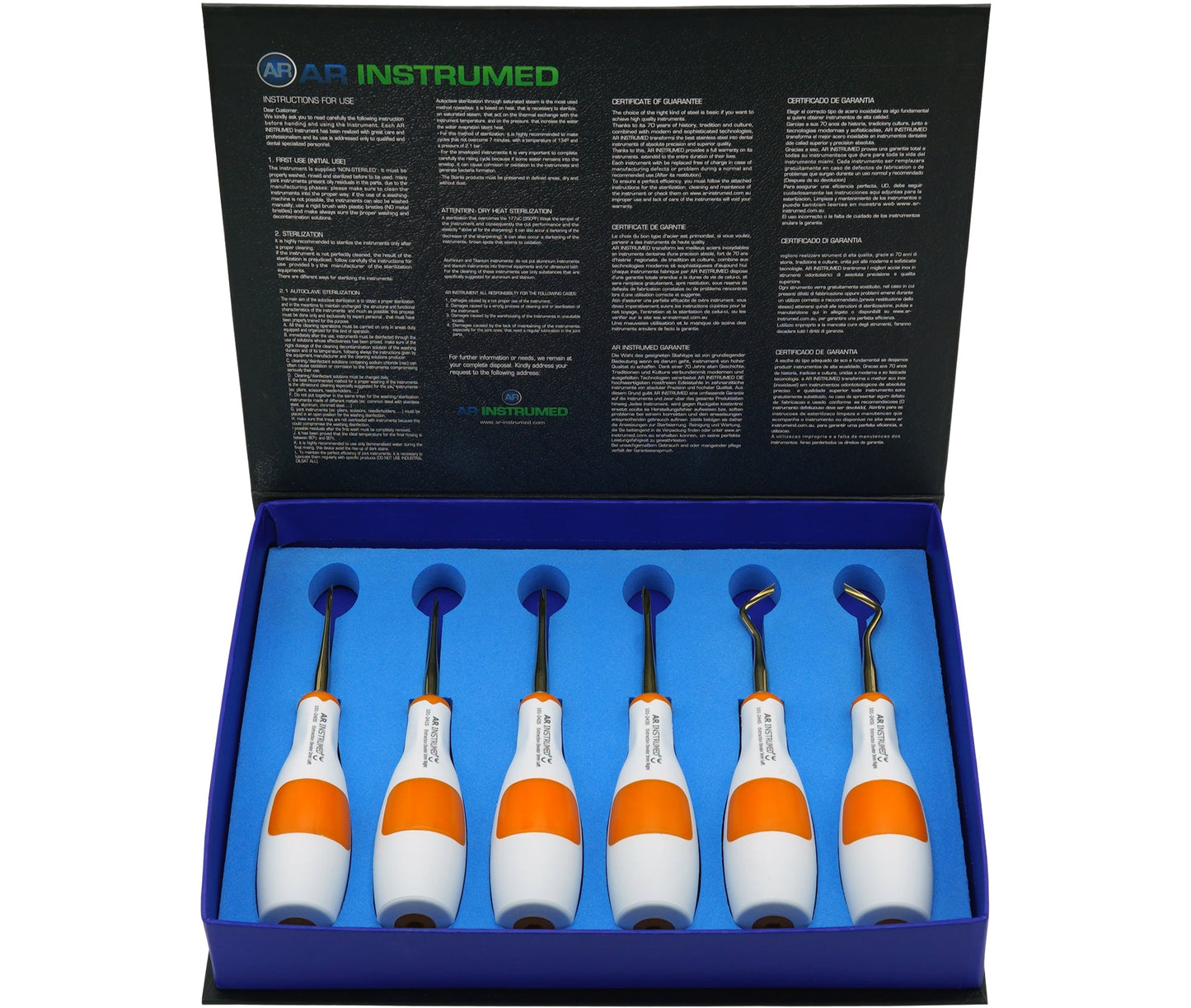 AR Instrumed Extracting Elevator Set of 6 AR Soft Plasma Coated