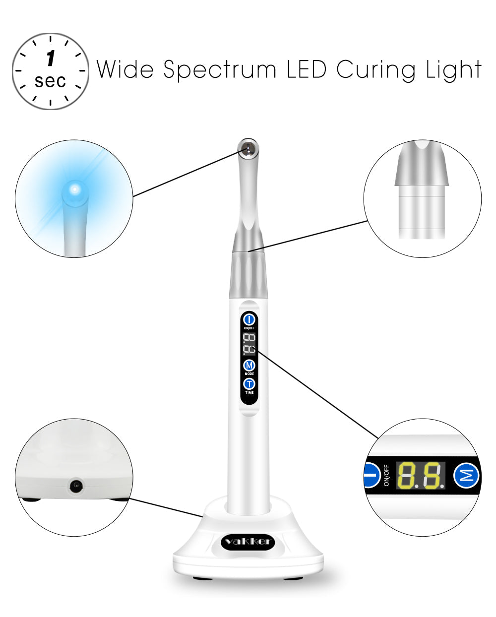 Vakker Broad Spectrum LED Curing Light up to 2300 mW/cm129