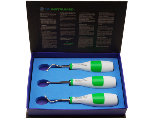 AR Instrumed Root Elevators Heidbrink Set of 3 AR Soft Handles