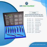 AR Instrumed Micro Extracting Forceps Set for (Adults) Set of 10 Pcs. Full Serrated