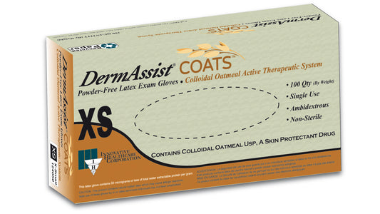 Innovative DermAssis Coats Latex Exam Gloves - Series 124, 100/bx, 10 bx/cs