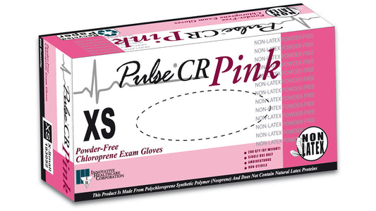 Innovative Pulse Cr Powder-Free Polychloroprene Gloves Pink - 200/Bx, 2000/Case