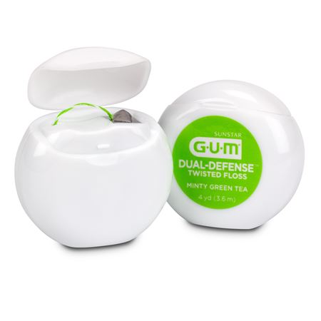 GUM Dual-Defense Twisted Floss, 4 yds, 144/bx
