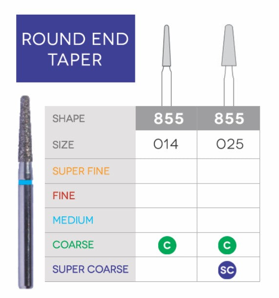 Sabur Round End Taper Disposable Diamond 10/Pk