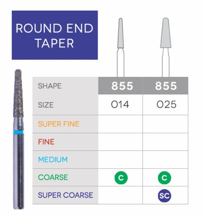 Sabur Round End Taper Disposable Diamond 10/Pk