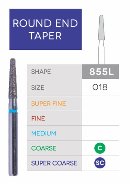 Sabur Round End Taper Disposable Diamond 10/Pk