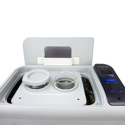 iSonic BHK02A beaker holder showing 10 by 8.5 inch footprint