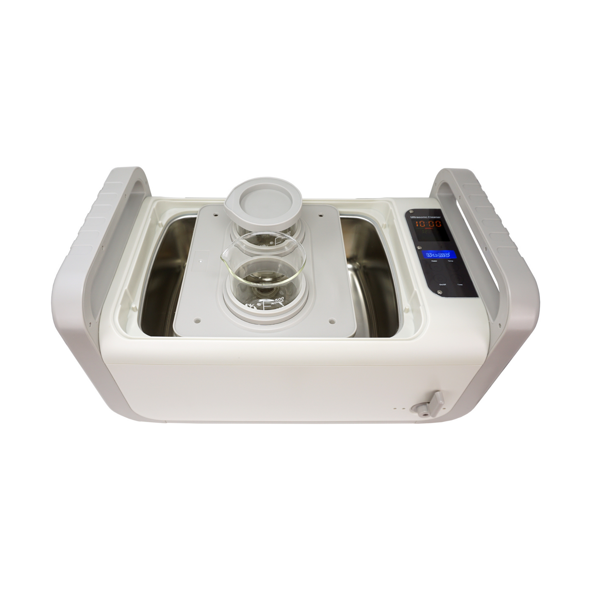 iSonic BHK02A double beaker set in use for small item cleaning