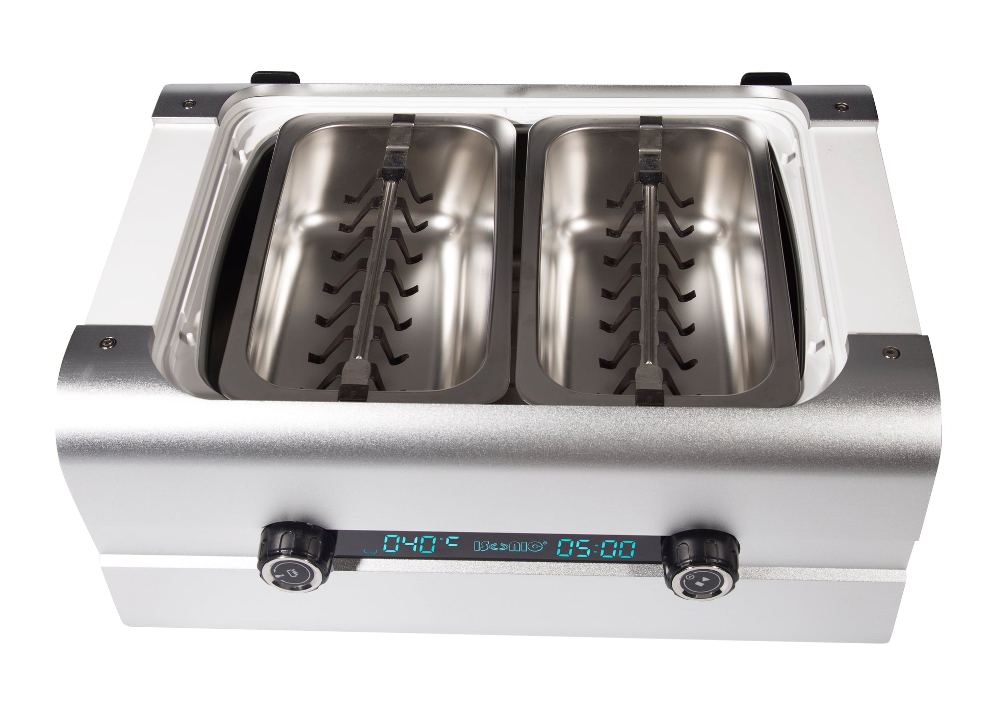 iSonic cleaning chambers shown in a CS8.0 ultrasonic cleaner