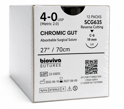 Bioviva Chromic Gut Absorbable Dental Sutures - 12/Box