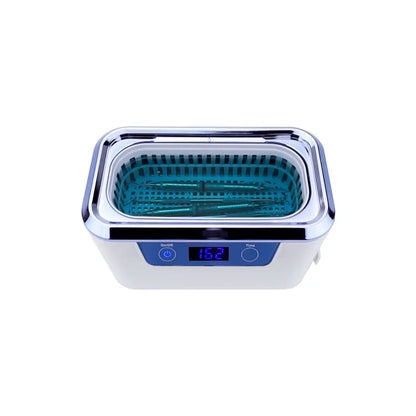 iSonic DS310-WS-D Miniaturized Commercial Ultrasonic Cleaner, white with sapphire blue colors, for dental applications