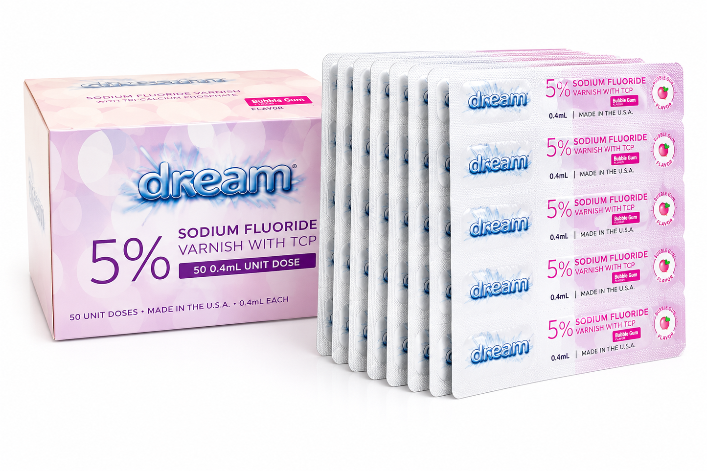 Dream 5% Sodium Fluoride Varnish with Xylitol and TPC – 50 Unit Dose Applications
