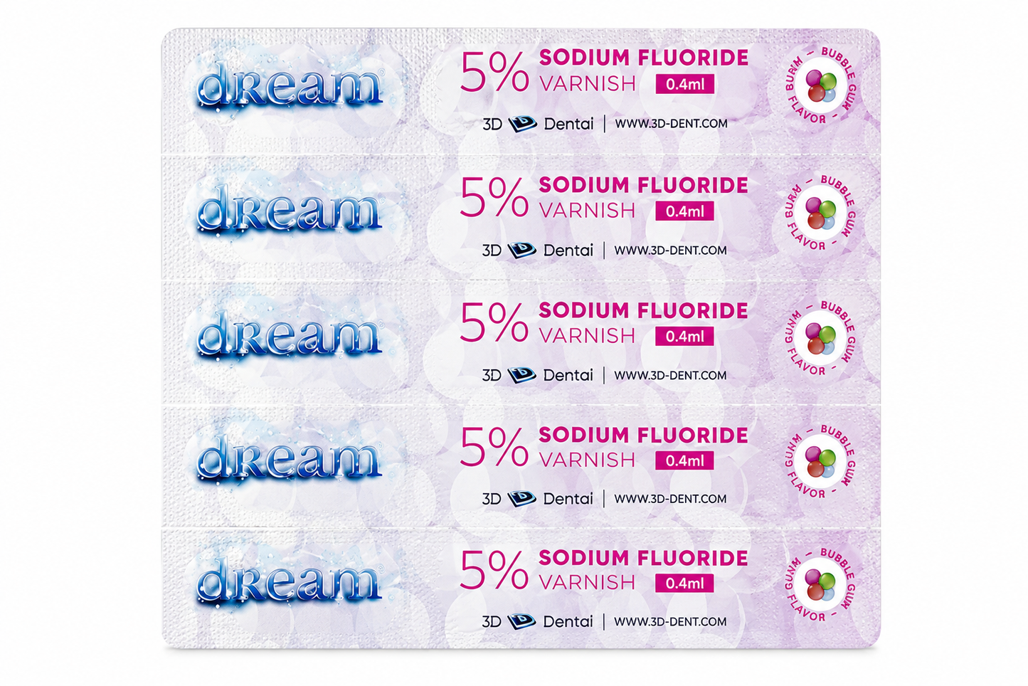 Dream 5% Sodium Fluoride Varnish with Xylitol and TPC – 50 Unit Dose Applications