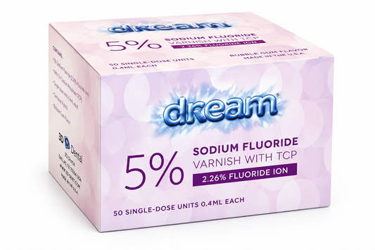 Dream 5% Sodium Fluoride Varnish with Xylitol and TPC – 50 Unit Dose Applications
