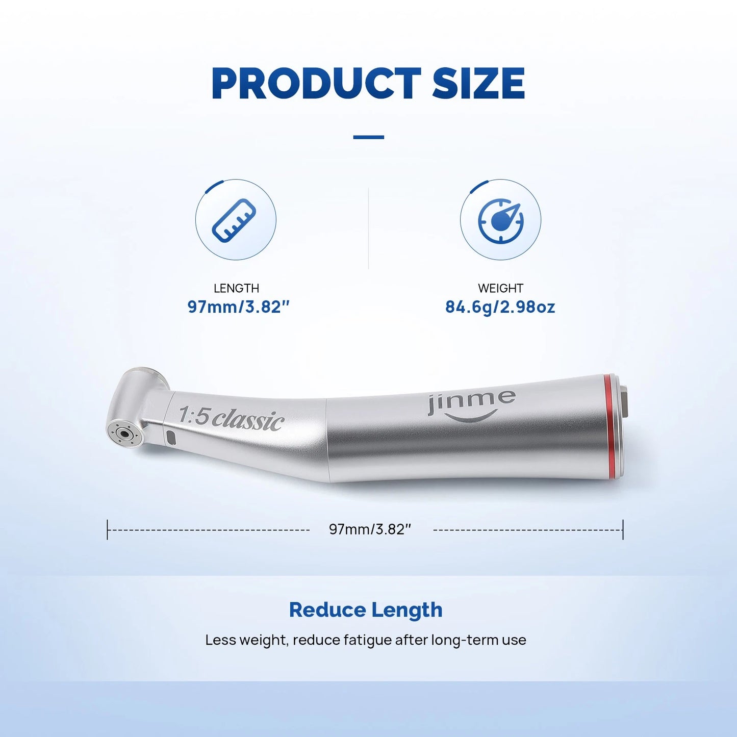 Jinme 1:5 Electric Dental Handpiece Contra Angle for E-Type Motors W15lW