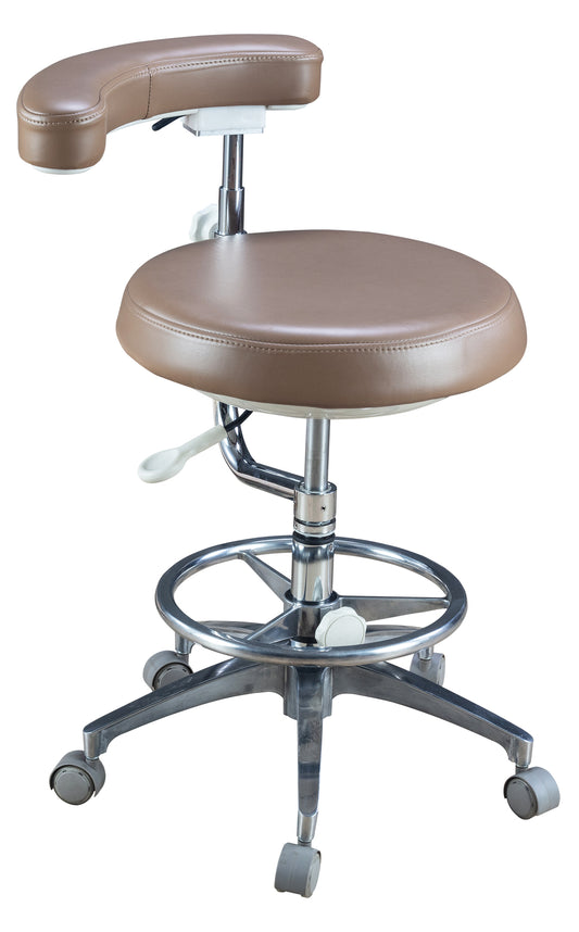 Flight Deluxe Assistant Stool – Adjustable Dental Assistant Chair with Foot Ring