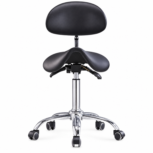Flight Saddle Stool With Backrest - (Black Only)