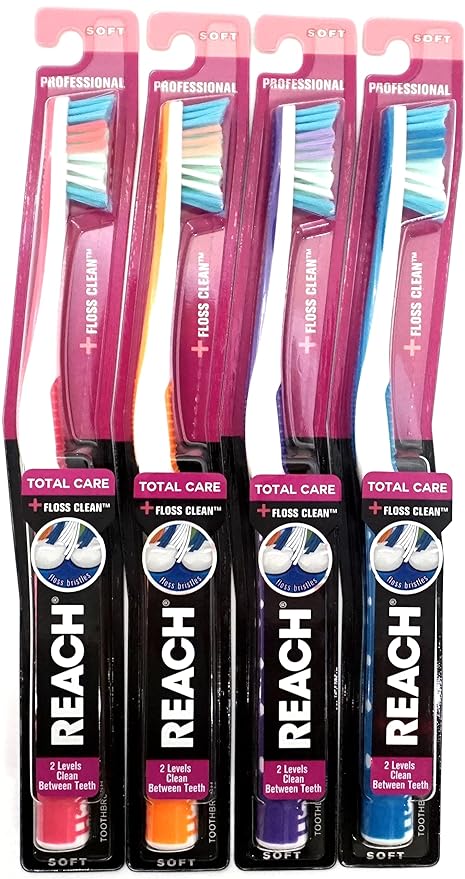 Dr. Fresh Reach Total Care Floss Clean Toothbrush, 6/bg, 12bg/cs