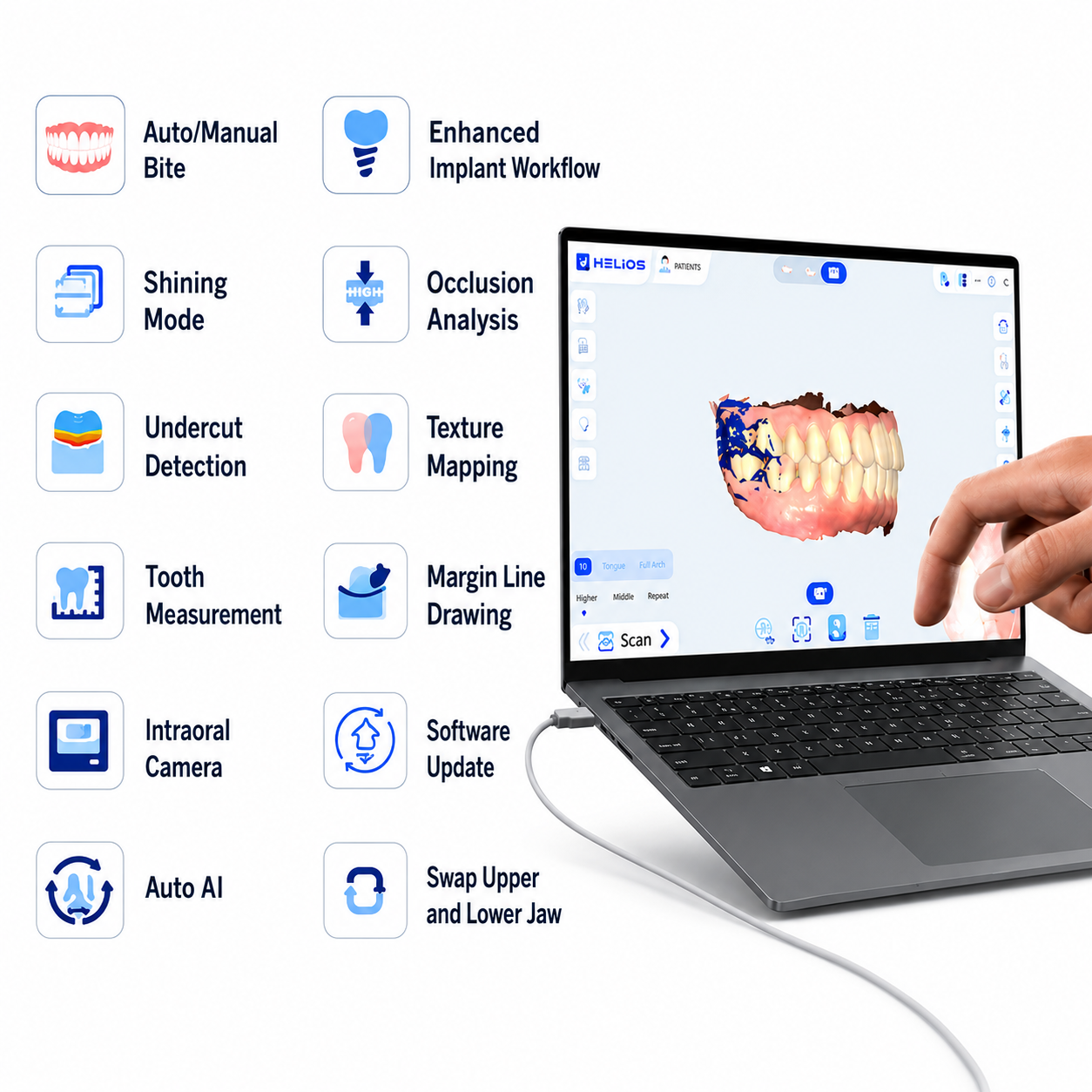 Eighteeth Helios 680 Digital Intraoral Scanner | AI Workflow