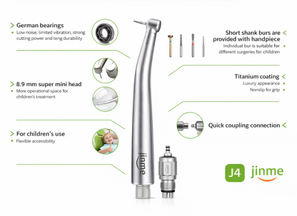 Jinme J4 MUQ Mini Head High Speed Handpiece Titanium Coated NSK Compatible
