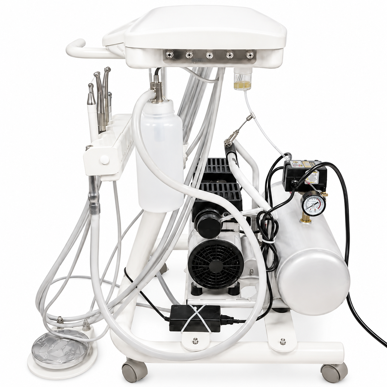 Flight A-Series Self Contained Doctor's Cart | Complete Package with TRAD-2001 Unit, Compressor, Vacuum, Handpieces and Scaler