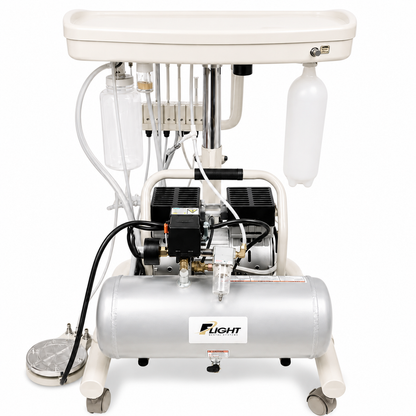 Flight A-Series Self Contained Doctor's Cart | Complete Package with TRAD-2001 Unit, Compressor, Vacuum, Handpieces and Scaler