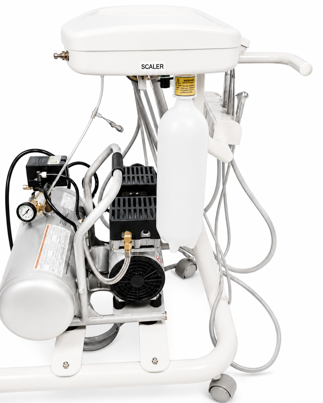Flight A-Series Self Contained Doctor's Cart | Complete Package with TRAD-2001 Unit, Compressor, Vacuum, Handpieces and Scaler