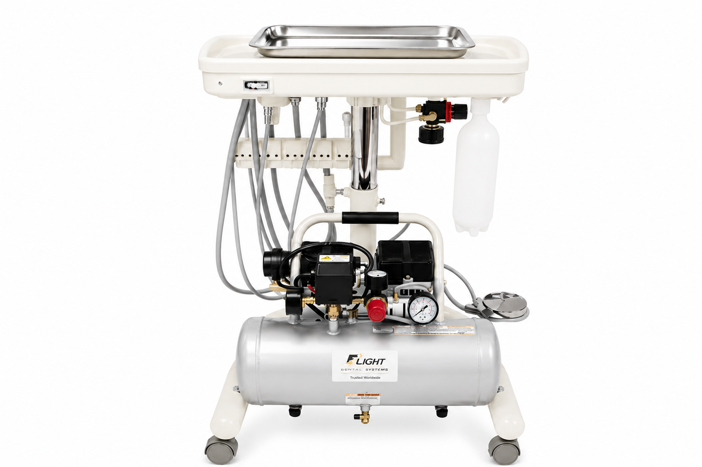 Flight A-Series Doctors Cart with TRAD-2001 Delivery Unit, Integrated Compressor and Full Instrument Package