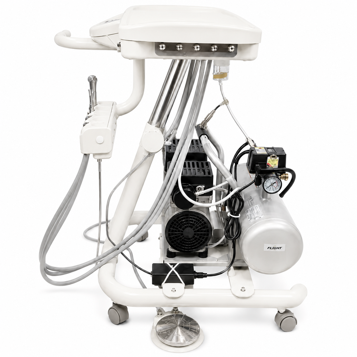 Flight A-Series Doctors Cart with TRAD-2001 Delivery Unit and Integrated 1HP Compressor