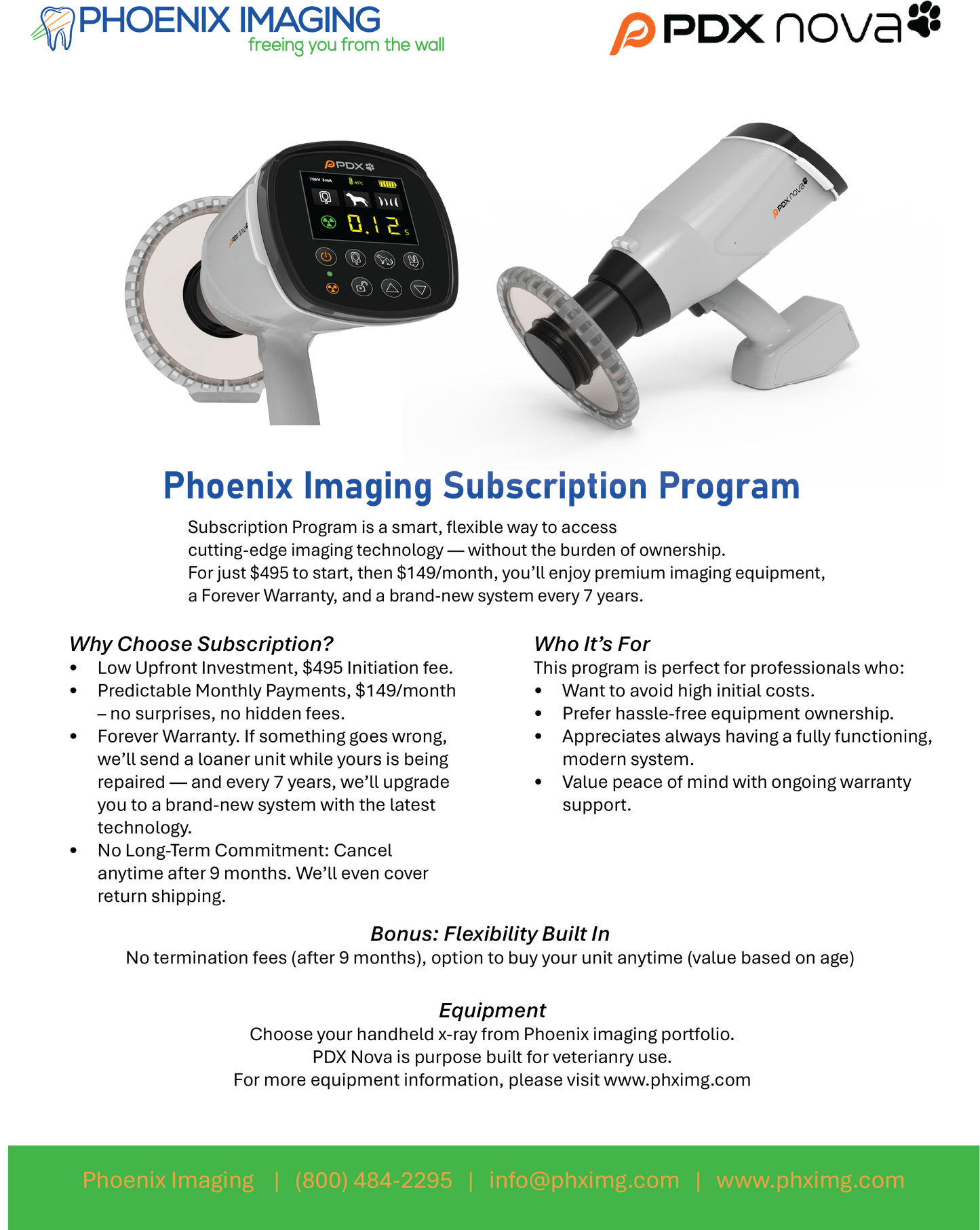 PDX NOVA Veterinary Handheld Dental X-Ray Subscription – Start for $495, Then $149 Per Month