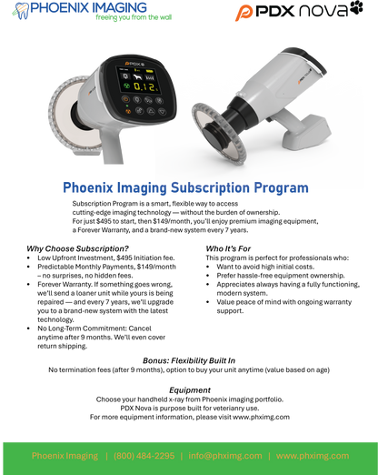 PDX NOVA Veterinary Handheld Dental X-Ray Subscription – Start for $495, Then $149 Per Month