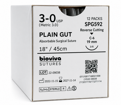 Bioviva Plain Gut Absorbable Dental Sutures – 12/Box