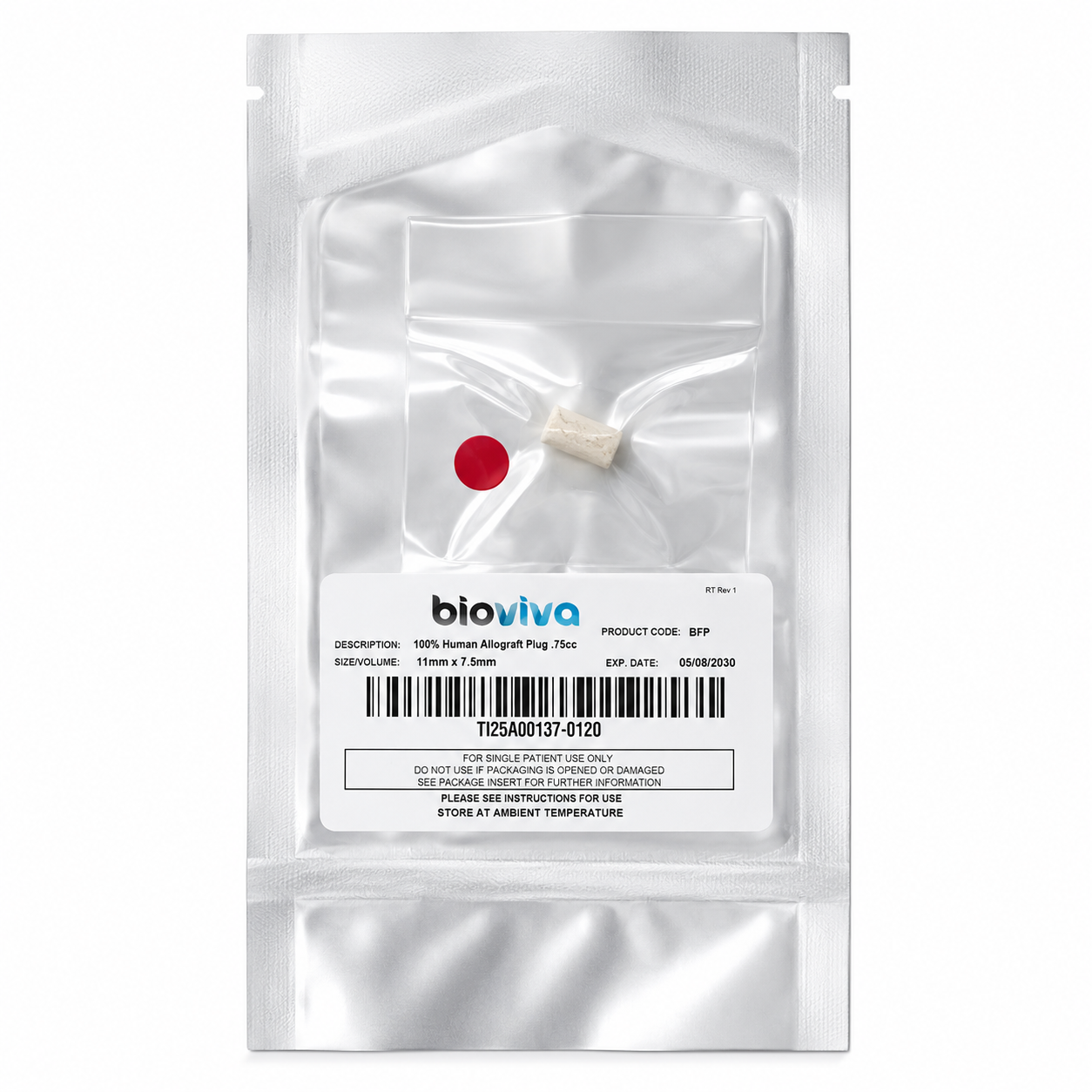 Bioviva Fiber Plug Bone Allograft