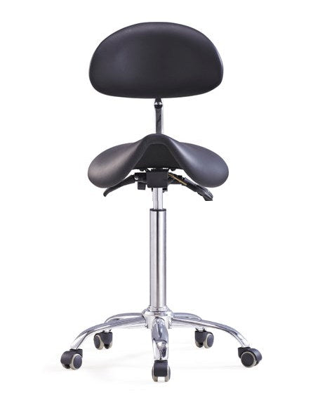 Flight Saddle Stool With Backrest - (Black Only)