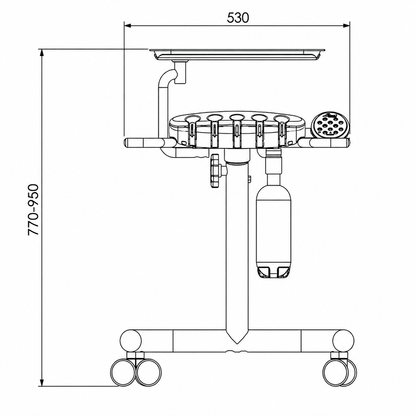 Flight A-Series Doctors Cart with TRAD-2002 Delivery Unit and HVE/SE Vacuum Package