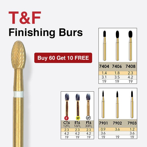 7408 Multi-Use Trimming & Finishing Burs Football (Egg) Shaped