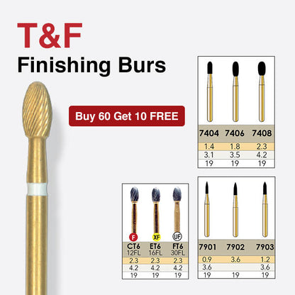 7408 Multi-Use Trimming & Finishing Burs Football (Egg) Shaped