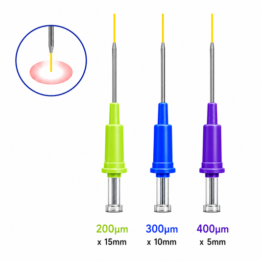 PIOON Radial Laser Tips — 360° Radial-Emission Bendable Dental Laser Tips • 5 Pack