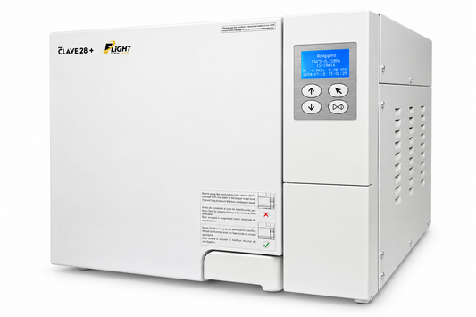 Flight Clave28+ Class S Autoclave 28L 11"X19" Chamber | Built-In Compressor | 2-Year Warranty